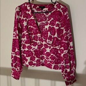 J. Crew Pink Floral Blouse